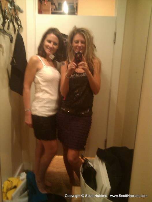 Trying to find outfits one day, the sisters take some dressing room shots. Yummy!