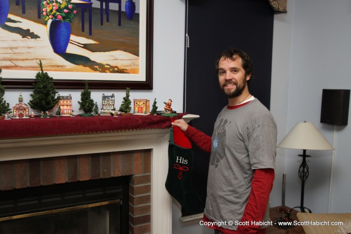 And I hung my stocking by the chimney with care.