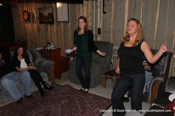 Back in the basement, and there was a dance-off going on.