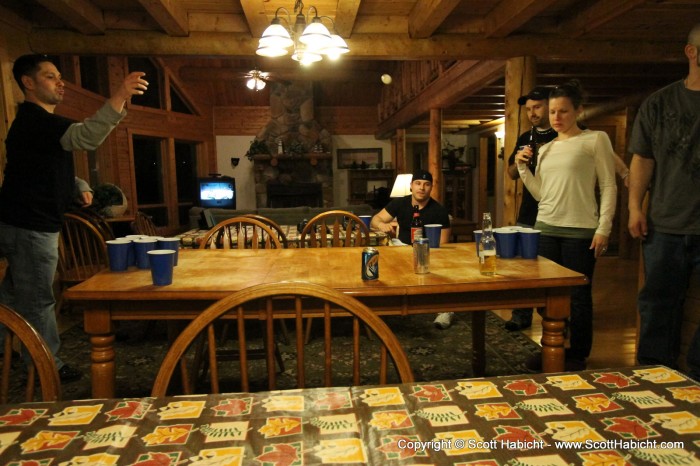 Beer pong is a ski trip favorite, and this year was no exception.