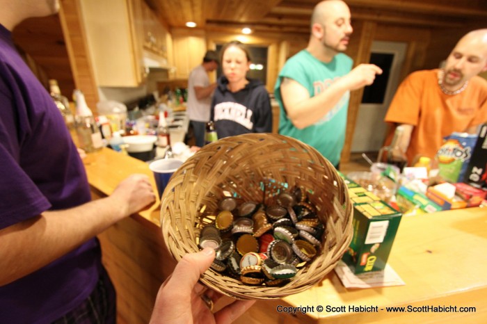 And then back upstairs for the bottle cap collection...