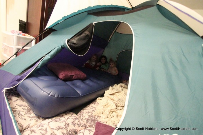 They loved playing in the tent...