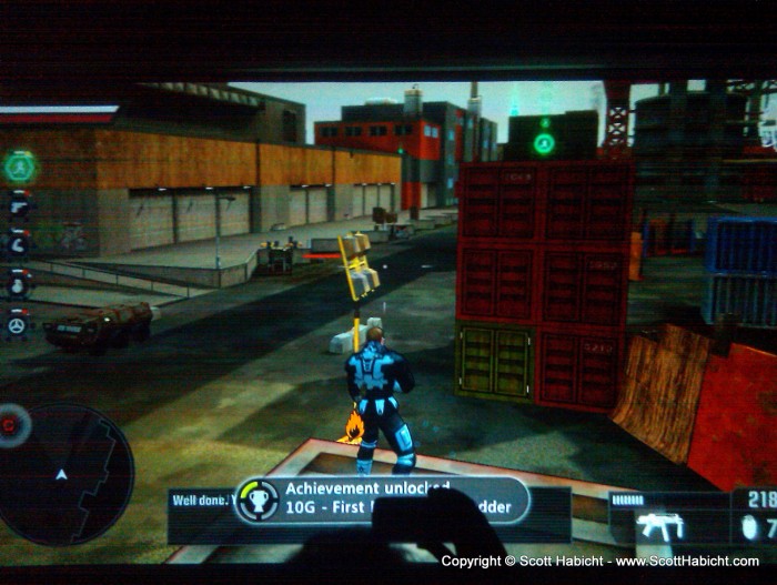 Achievement whoring in Crackdown 2, a great co-op game.