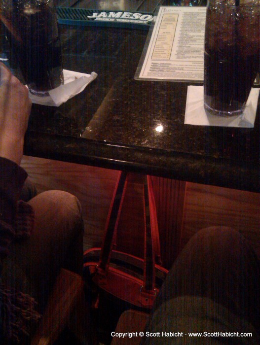 A drink at LeeLynns, and Riley hung in his bag with us for about an hour.