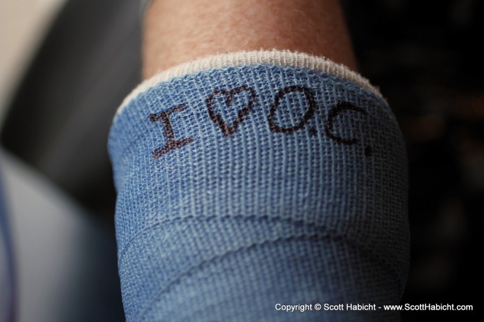 A note I drew on someone's cast.