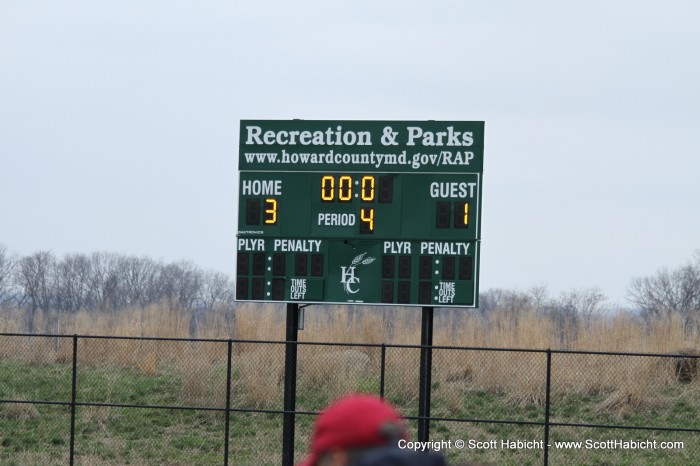 The final score left Mark's team as the winning team.