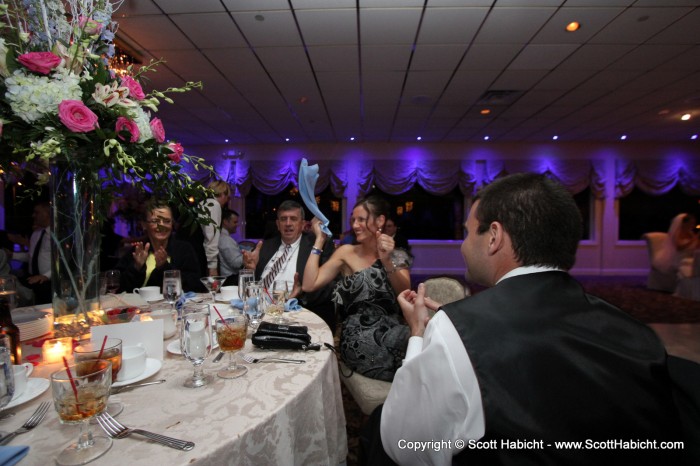 And the DJ had us swinging a napkin around the table.