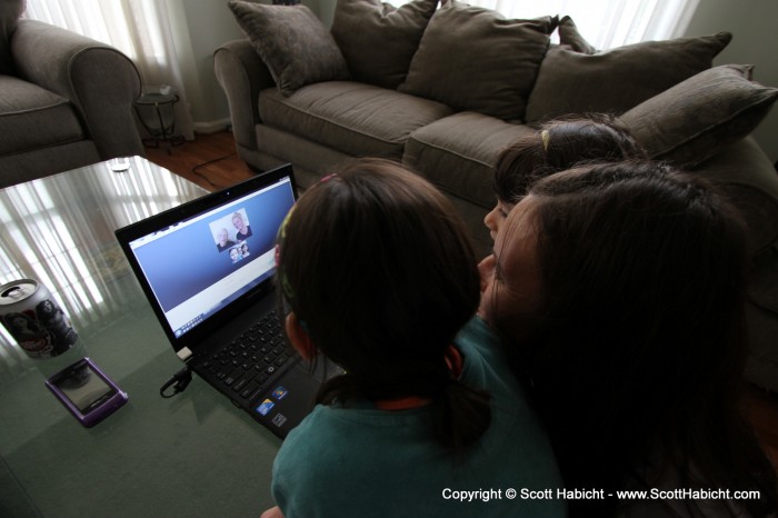 Kristi came over with the kids to Skype with her grandmother and Kelli.