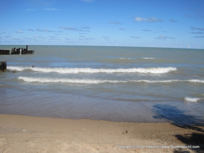 Nicole has friends that have a private beach on Lake Michigan. This is the view straight out from their place.