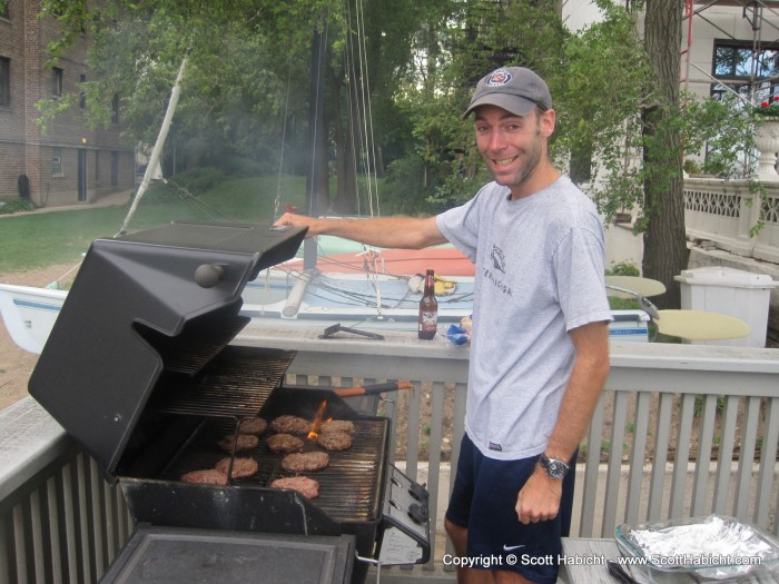 Workin' the grill.