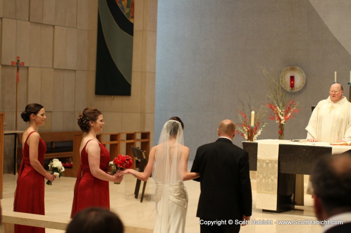 Jeff led her to the altar...