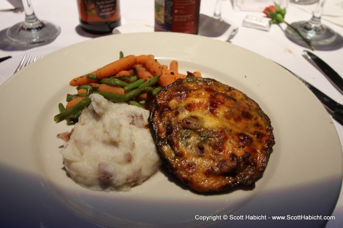 So this was my dinner, stuffed mushroom.