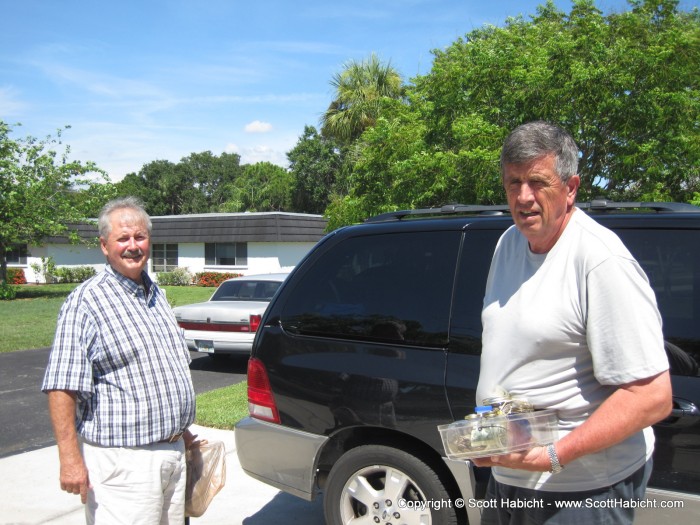 Uncle Ted and Mike load up the car with mementos from Kelli's grandmother's house.