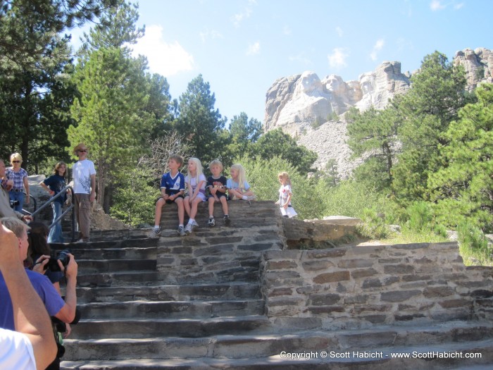 So this father with 4 kids had them pose exactly like the monument. Tons of people took pics of this.