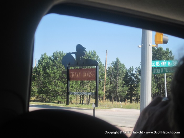 The Crazy Horse monument isn't too far away from Mt. Rushmore.