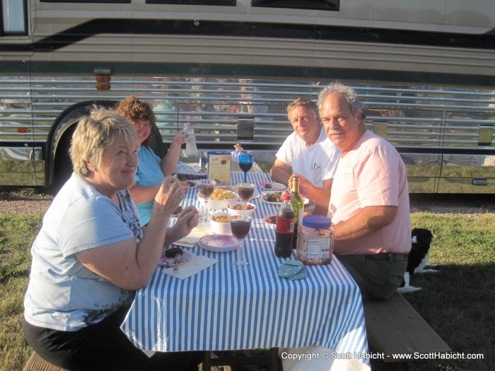 Picnicking at the campground.