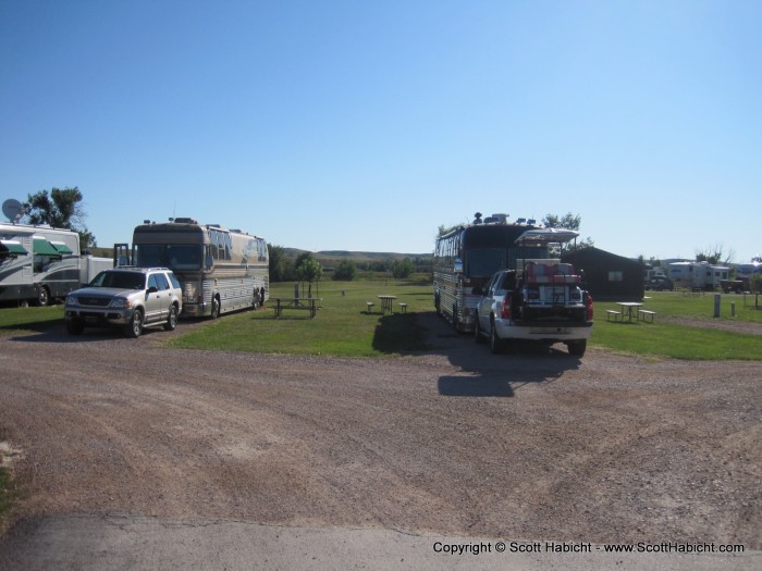 The RV group travels in style.