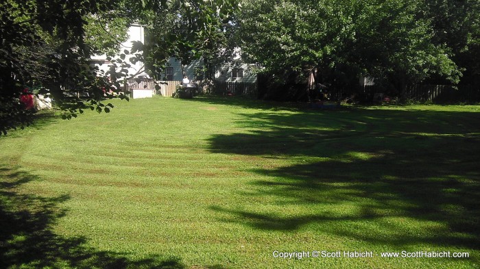 After a few drinks I talked Peter into mowing circles in his lawn.