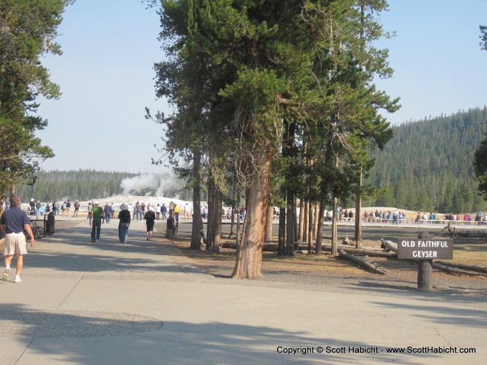 Right when we got there Old Faithful was going off.