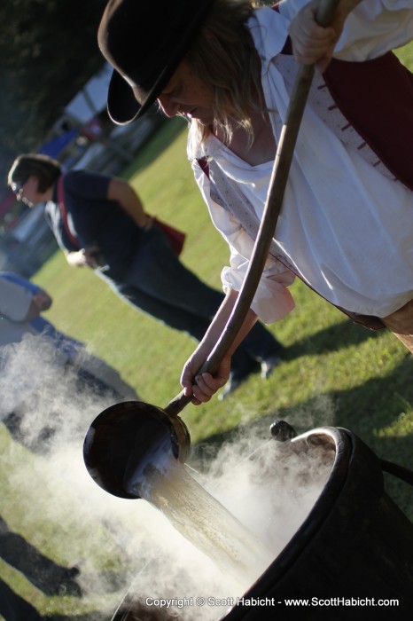 There was an old style brewing station at the park...