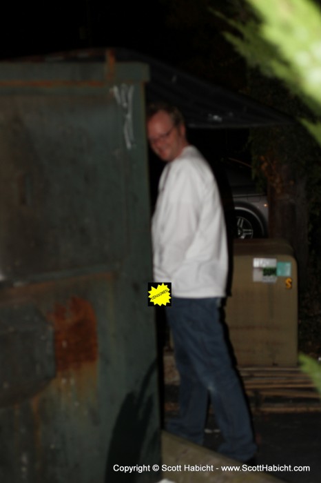 Well that's all, I was a little too drunk to take any more pictures, except this final shot of Peter and a dumpster.