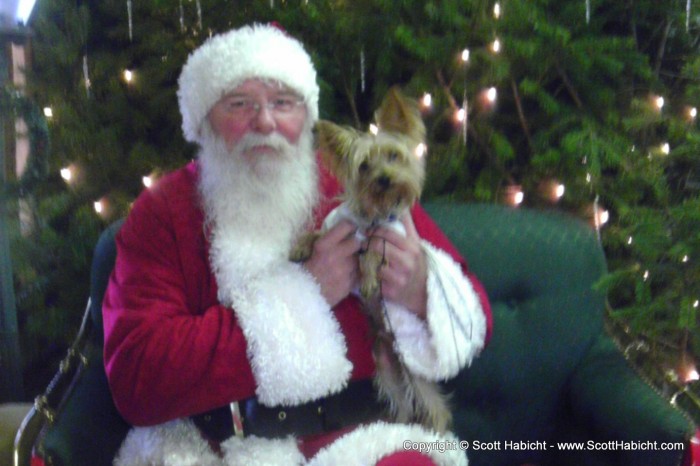 Santa was at the tree farm, so Riley got his picture with him.