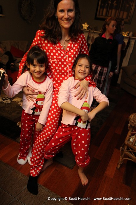 Even the kids got PJs.