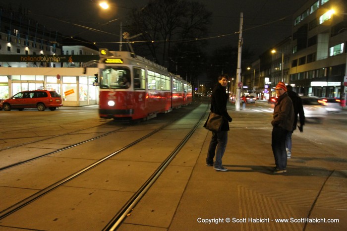 The trams ran all over town, but we were taking another type of public transportation.