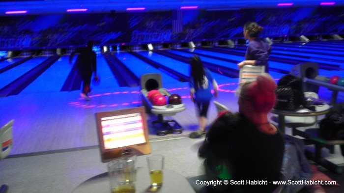 Bowling with Kristi and the kids.