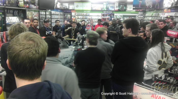 Midnight launch of Mass Effect 3 at Game Stop.