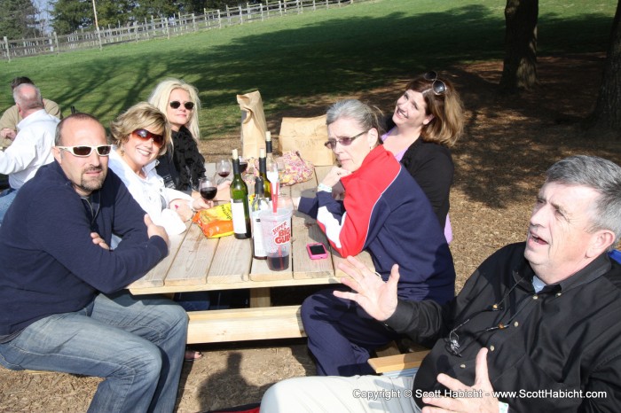 The weather outside was really nice, so we grabbed a picnic bench and relaxed.