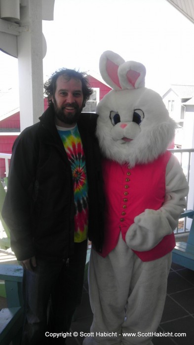 It was Easter weekend, so I had my picture taken with the Easter Bunny.