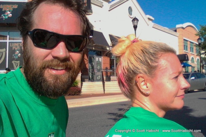 Kelli and I enjoying the post race celebrations of the Musical 5K in Fulton, MD.