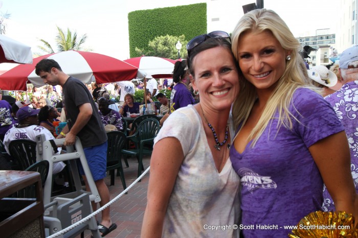 Kristi wanted her picture with a Ravens cheerleader.