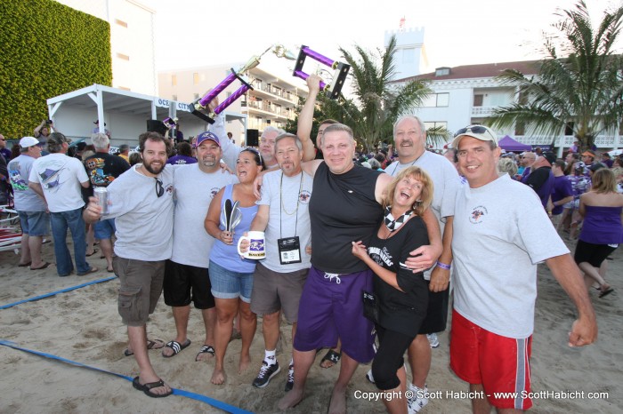 We ended up taking first place in the novelty division of the parade and second place in co-ed volleyball.