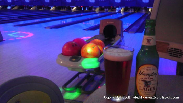 Beerporn while bowling with Brian Shadrick.