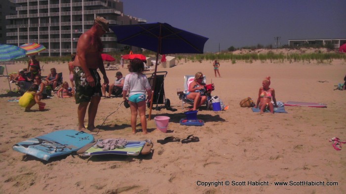 Relaxing on the beach with the neighbors.