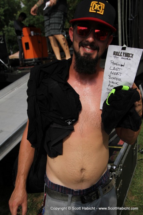 After the show, Keyboardist Scott showed me the set list.