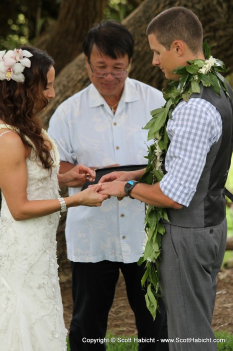 Exchanging the rings.