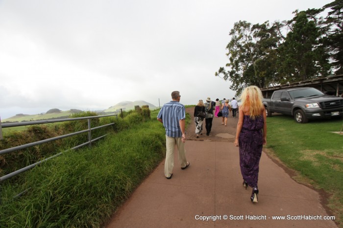 The reception was a short walk up the hill.