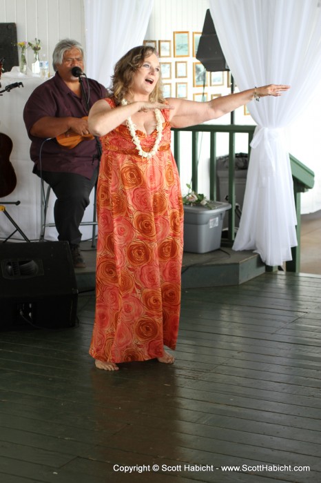 Then Bridey's mother did a Hula dance for everyone.