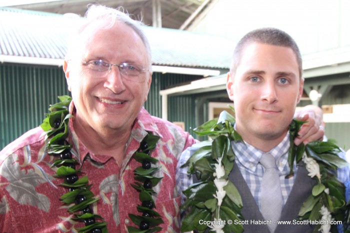 And in-between courses I grabbed a picture of Chris with his dad.