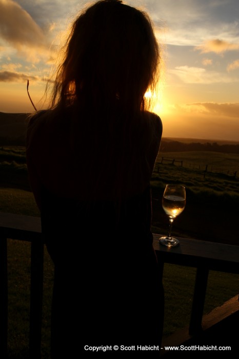 Check out the reflection of the sun in the wine glass.