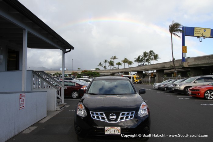 There was a rainbow right as we left the airport.