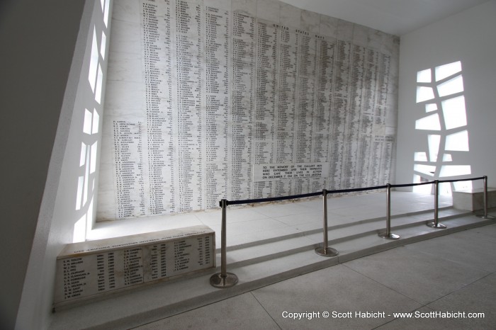 Those who died on the ship, and the box in the front are those who survived, but who had their remains interred with their shipmates.