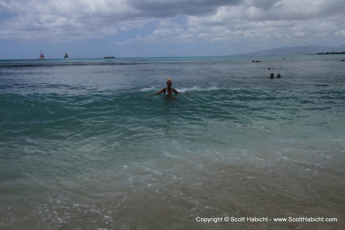 The water was a wonderful color blue.