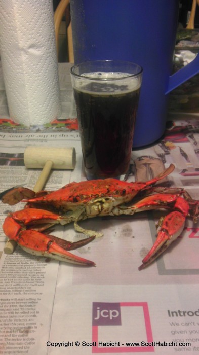 Kelli brought home crabs one night, and they're probably the last of the season.