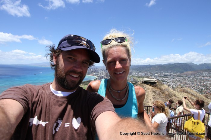 Honolulu in the background. We were on the beach just between our shoulders.