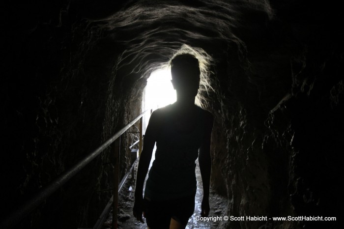 Heading back down through the tunnel.