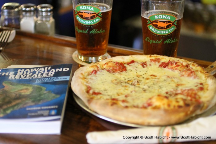 Best pizza in Kona, claims the book, "Hawaii: The Big Island Revealed". It was OK.